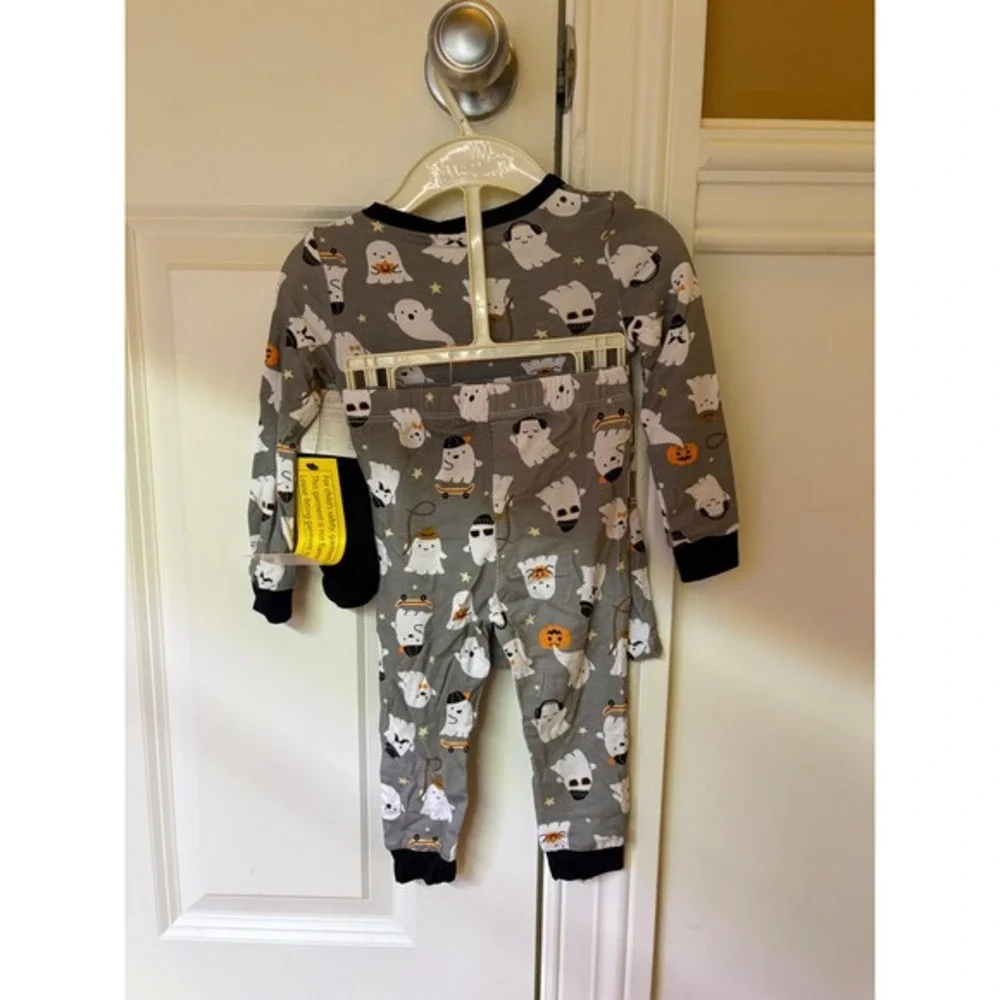New Milkberry‎ Kids Halloween Ghost Pajamas 3 Piece Set Bamboo Rayon 18M